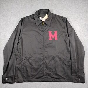 Ebbets Field Flannels Mission Reds Jacket Mens XL Black Windbreaker Made in USA